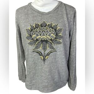 Lucky Brand Women's Lotus Flower Crew-neck Sweater XL